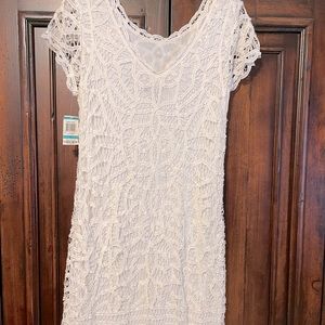 Brand new INC bright white lace dress